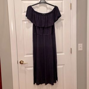 Lane Bryant off the shoulder navy dress